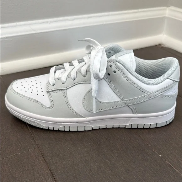 Women’s Nike Dunk Low Sneakers - White/Photon Dust - Picture 2 of 5